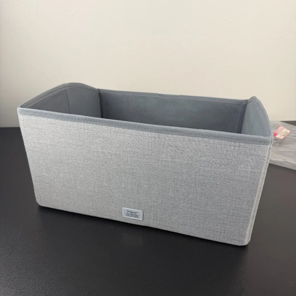 Thirty-One Your Way Display Bin Storage Organizer Women's Light Gray Crosshatch